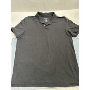 St. Johns Bay Easy Polo Shirt Mens X-Large Gray Short Sleeve Ribbed Cuff